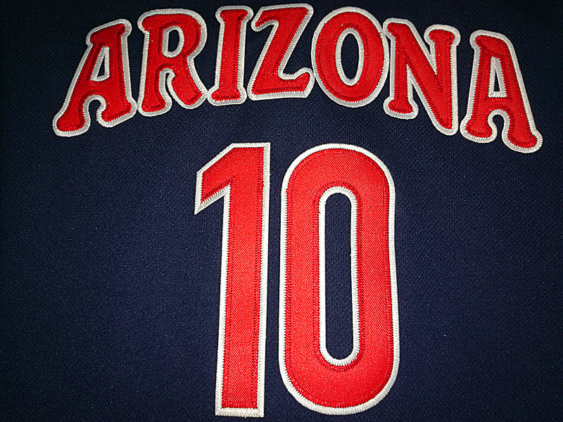 NCAA University of Arizona Grizzlies No. 10 Mike Bibby dark blue basketball jersey