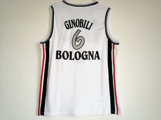 Manu Ginobili No. 6 Italy Bologna Vitus White Basketball Jersey