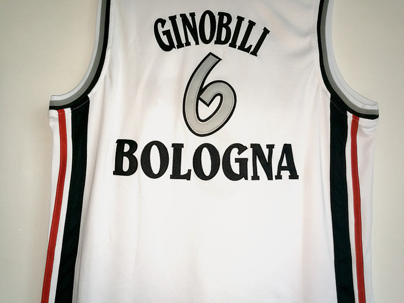 Manu Ginobili No. 6 Italy Bologna Vitus White Basketball Jersey