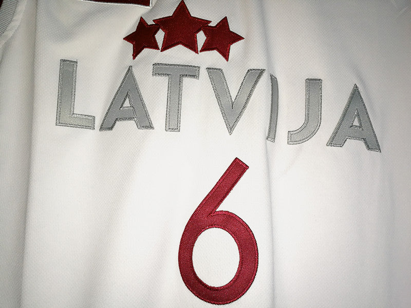 Porzingis No. 6 2017 European Championship Latvian National Team White Basketball Jersey