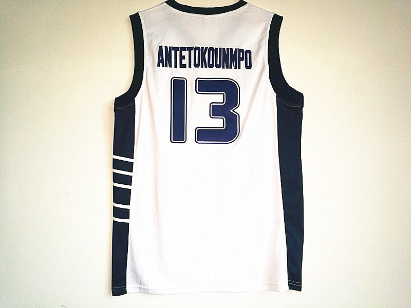 "Giannis Antetokounmpo" Antetokounmpo No. 13 Greece National Team White Basketball Jersey