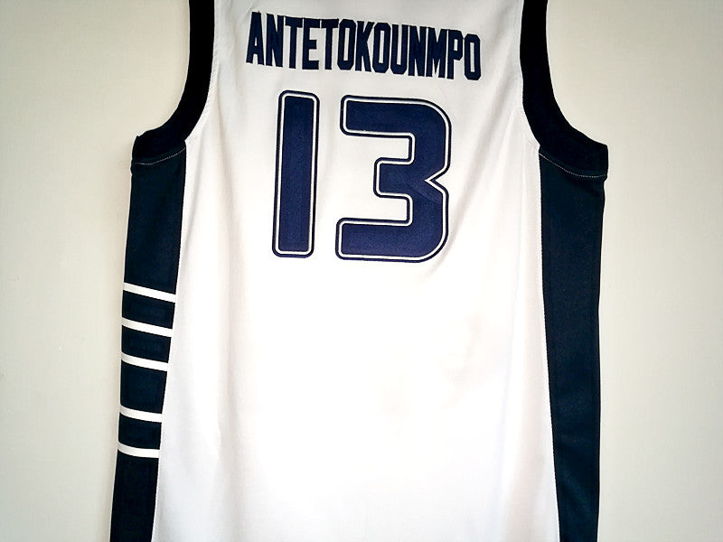 "Giannis Antetokounmpo" Antetokounmpo No. 13 Greece National Team White Basketball Jersey