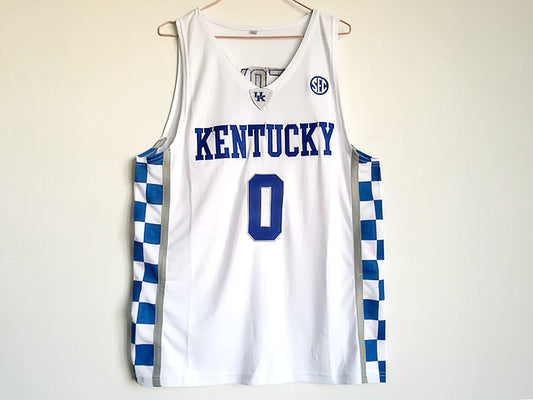 NCAA University of Kentucky No. 0 FOX Fox white basketball jersey