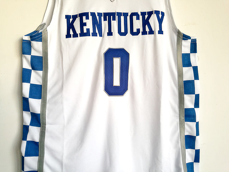 NCAA University of Kentucky No. 0 FOX Fox white basketball jersey