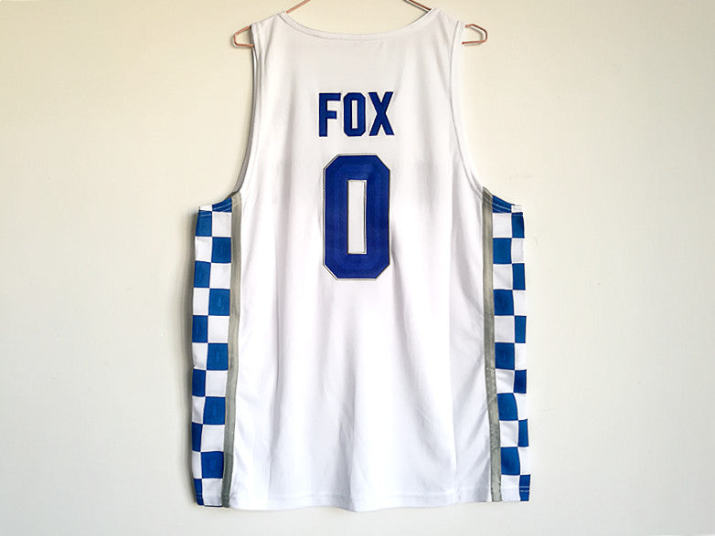 NCAA University of Kentucky No. 0 FOX Fox white basketball jersey