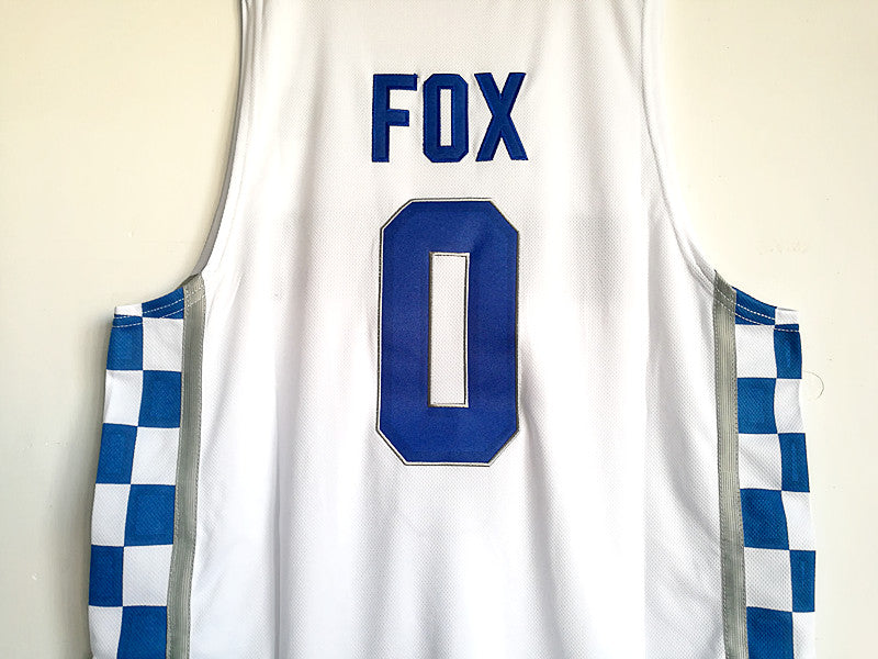 NCAA University of Kentucky No. 0 FOX Fox white basketball jersey