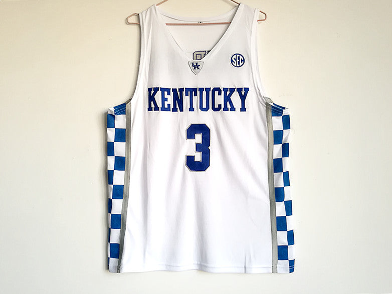 NCAA University of Kentucky No. 3 Bam Adebayo white basketball jersey