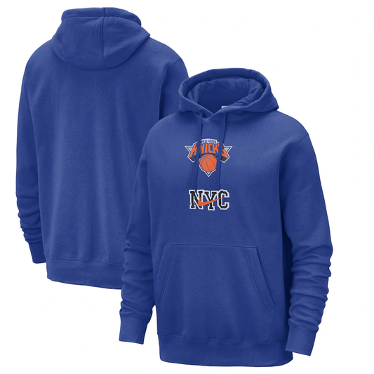 New York Knicks  2023/24 City Edition Essential Club Pullover Hoodie - Blue