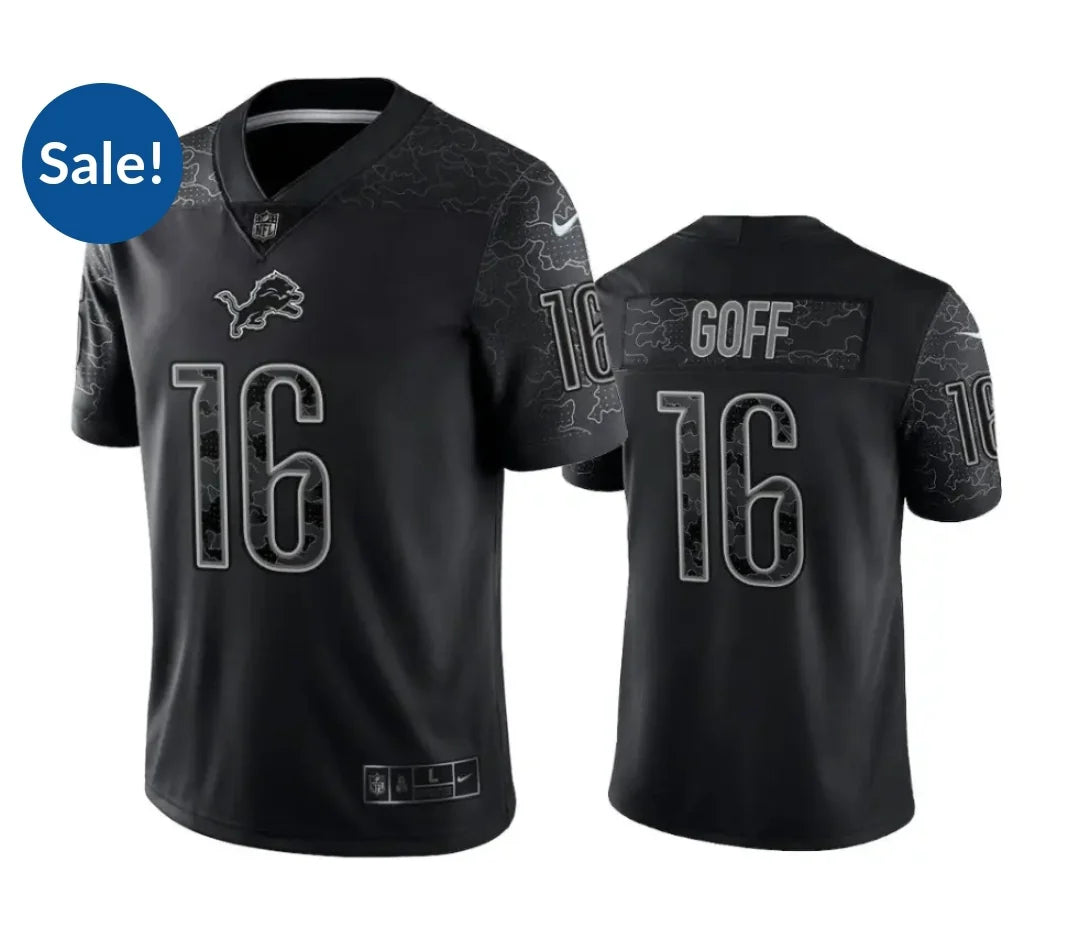 Detroit Lions #16 Jared Goff Black Edition Vapor Limited Edition Jersey