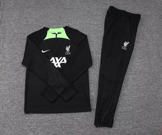 2023/2024 Liverpool Half-Pull Training Suit Black Jersey 1:1 Thai Quality Set