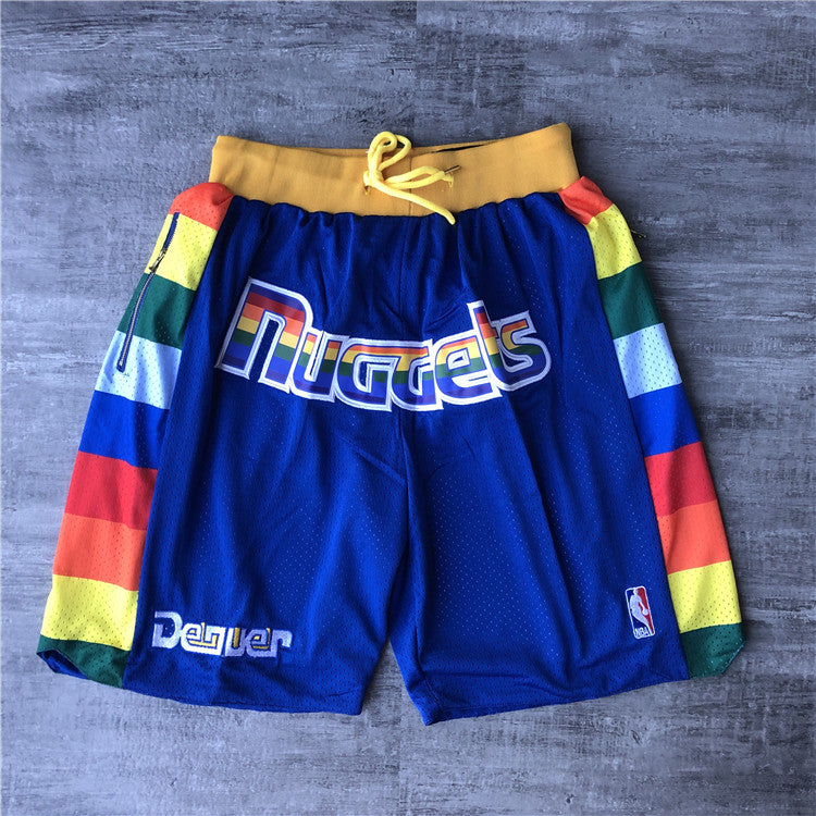 Denver Nuggets retro rainbow JUST DON collaboration shorts