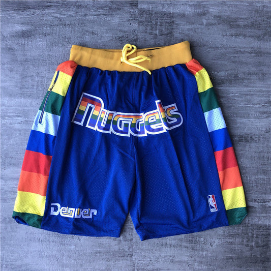 Denver Nuggets retro rainbow JUST DON collaboration shorts