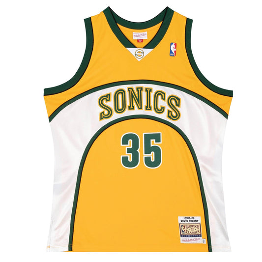 SuperSonics No. 35 yellow 07-08 season Mitchell retro jersey-Kevin Durant