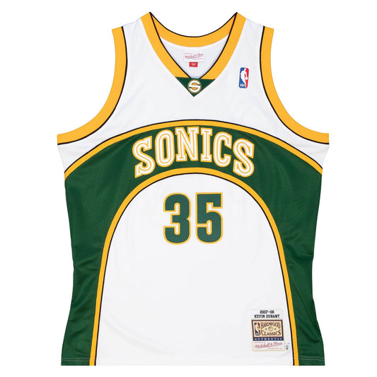 SuperSonics No. 35 white 07-08 Mitchell retro jersey-Kevin Durant