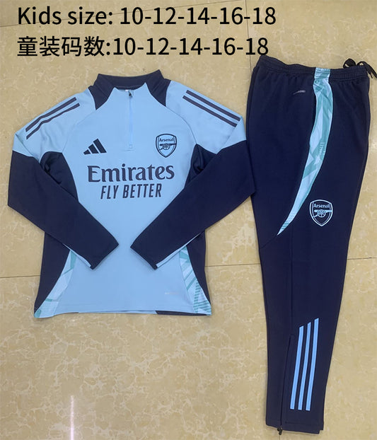 2024-25 Arsenal Light Blue Football Half Pull Training Suit