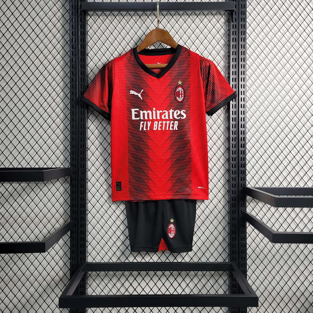 2023/2024 Kids Size AC Milan Soccer Jersey Home 1:1 Thai Quality