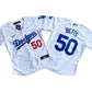 Women's Los Angeles Dodgers 50# Mookie Betts  Royal White Jersey