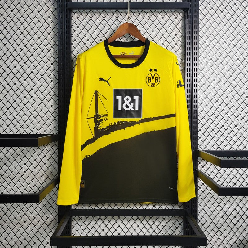 2023/2024 Long Sleeve Dortmund  Home Football Shirt