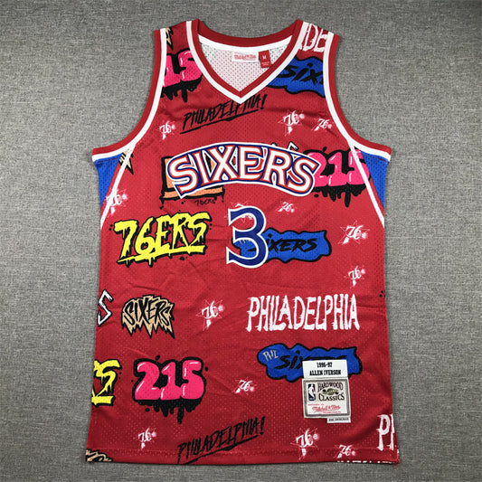 76ers #3 graffiti jersey