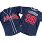 Men's Atlanta Braves 99# Spencer Strider  Navy Alternate Replica Player Name Jersey