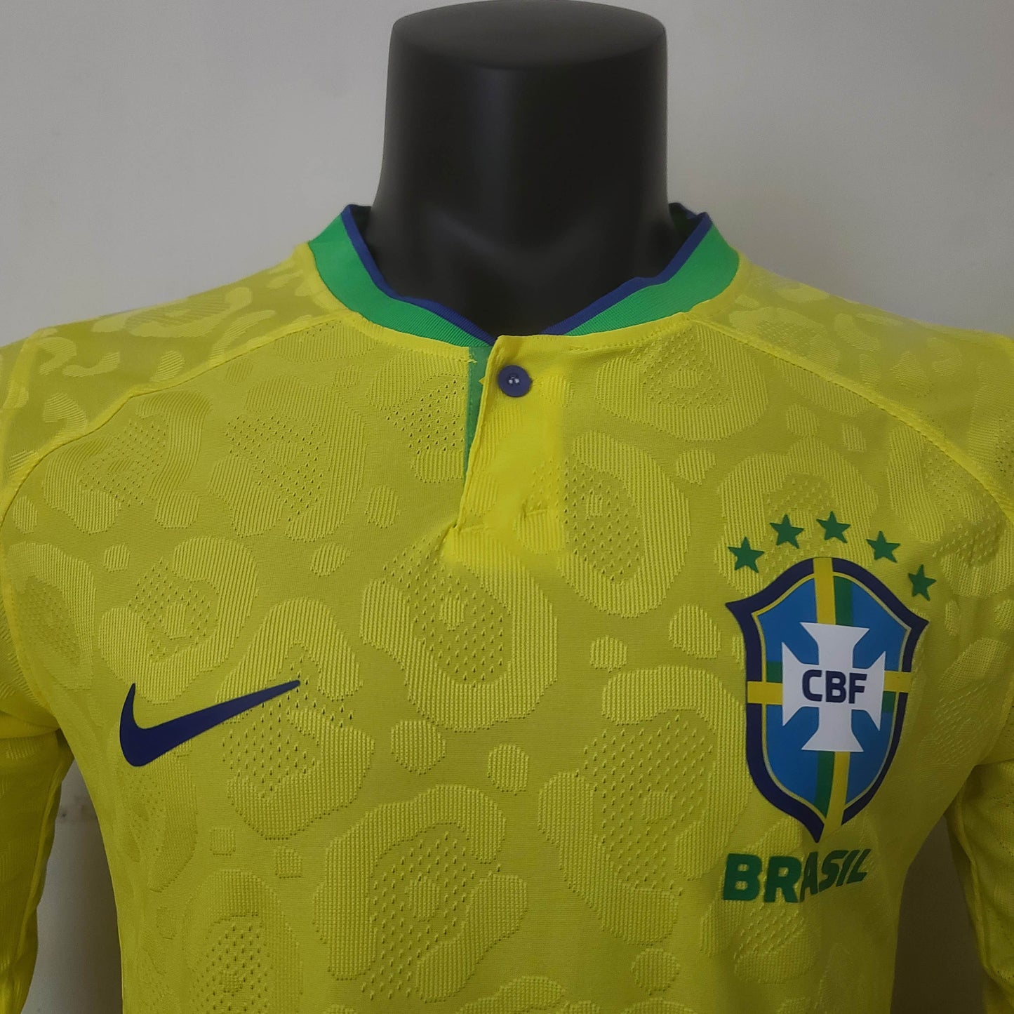 2022 FIFA World Cup Long Sleeve Player Version Brazil Home Soccer Jersey