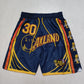 Golden State Warriors Dark Blue Curry Championship Edition Fully Densified Embroidered Pocket Shorts