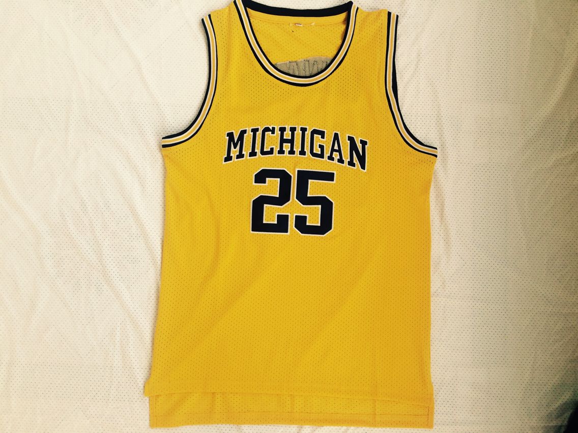 NCAA University of Michigan No. 25 Juwan Howard's ultimate mesh yellow jersey