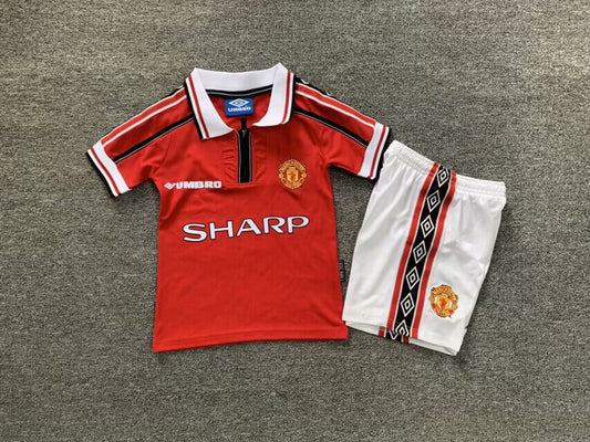 1998/1999 Retro Kids Size Manchester United Home Football Shirt 1:1 Thai Quality