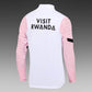 2021/2022 Psg Paris Saint-Germain Half-Pull Training Suit White Pink Sleeves