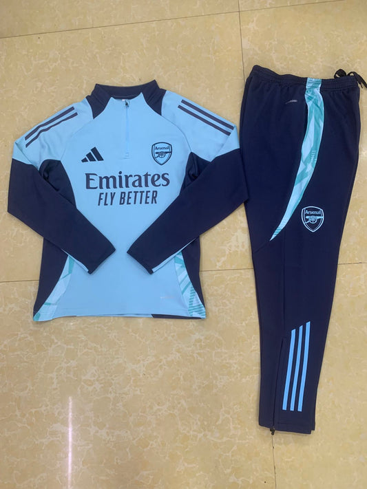 2024-25 Arsenal Blue Football Half Pull Training Suit