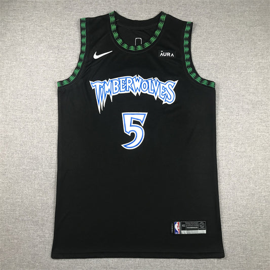 Timberwolves #5 Classic Black Jersey