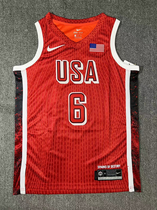 Unisex Women's USA Basketball Sabrina Ionescu Nike Red 2024 Swingman Player Jersey