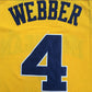 NCAA University of Michigan No. 4 Chris Webber Yellow Premium Mesh Jersey