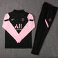 2021/2022 Psg Paris Saint-Germain Half-Pull Training Suit Black Pink Sleeves