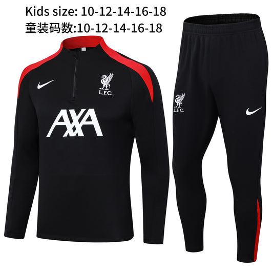 2024-25  Liverpool Black Football Half Pull Training Suit