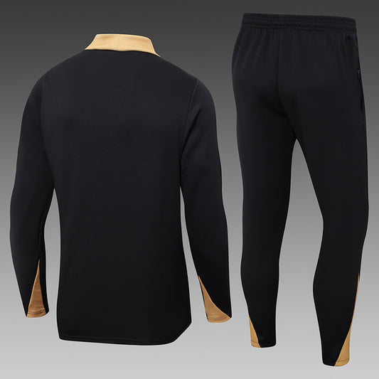 2024-25 Black  Paris Football Half Pull Training Suit