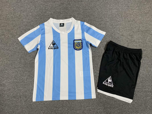 1986 Retro Kids Size Argentina National Team Home Jersey