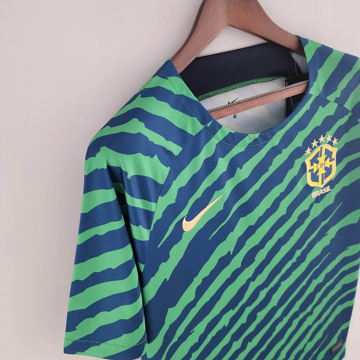 2022 Brazil Pre-Match Suit Green Blue Jersey