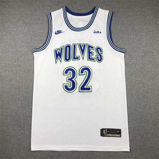 Timberwolves #32 Classic White Jersey