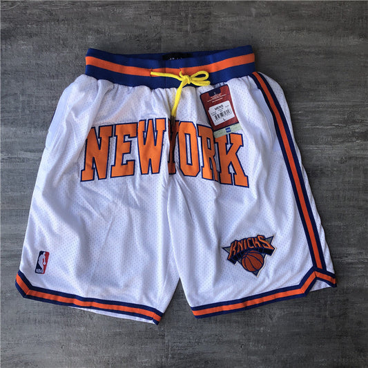 New York Knicks JUST DON co-branded shorts-white shorts