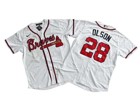 Men's Atlanta Braves 27# Austin Riley Red Home Replica Player Name Jersey