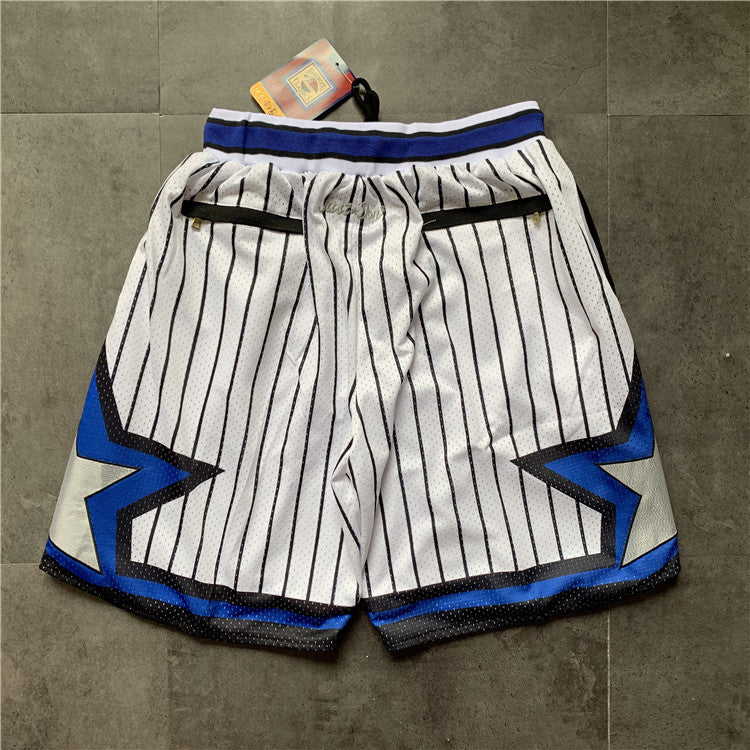 Orlando Magic JUST DON shorts vertical stripes white