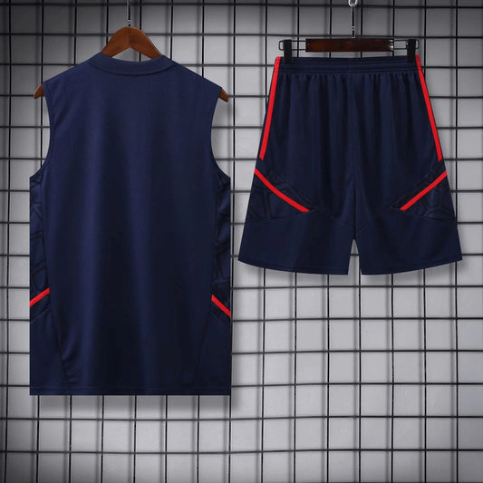 2023/2024 Arsenal pre-match training Blue Jersey+Shorts