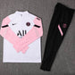 2021/2022 Psg Paris Saint-Germain Half-Pull Training Suit White Pink Sleeves