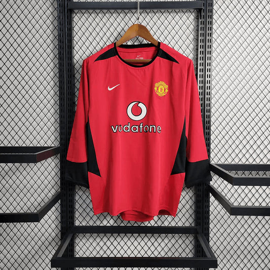 2002/2004 Retro Long Sleeve Manchester United Home Football Shirt 1:1 Thai Quality