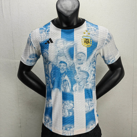 2022 Player Version Argentina Home Champion Commemorative Edition Jersey