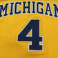 NCAA University of Michigan No. 4 Chris Webber Yellow Premium Mesh Jersey