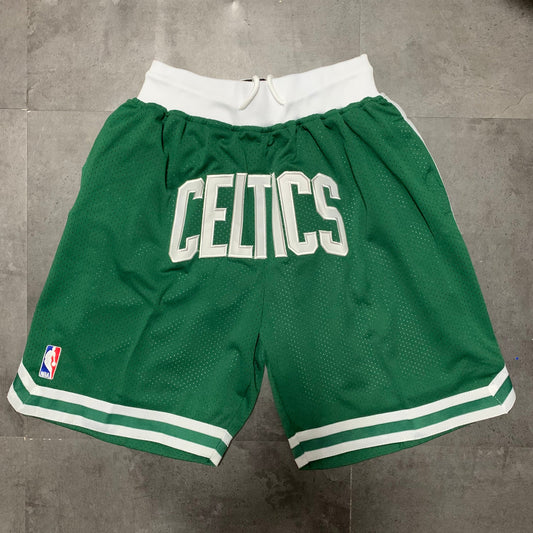 Boston Celtics JUST DON joint shorts green