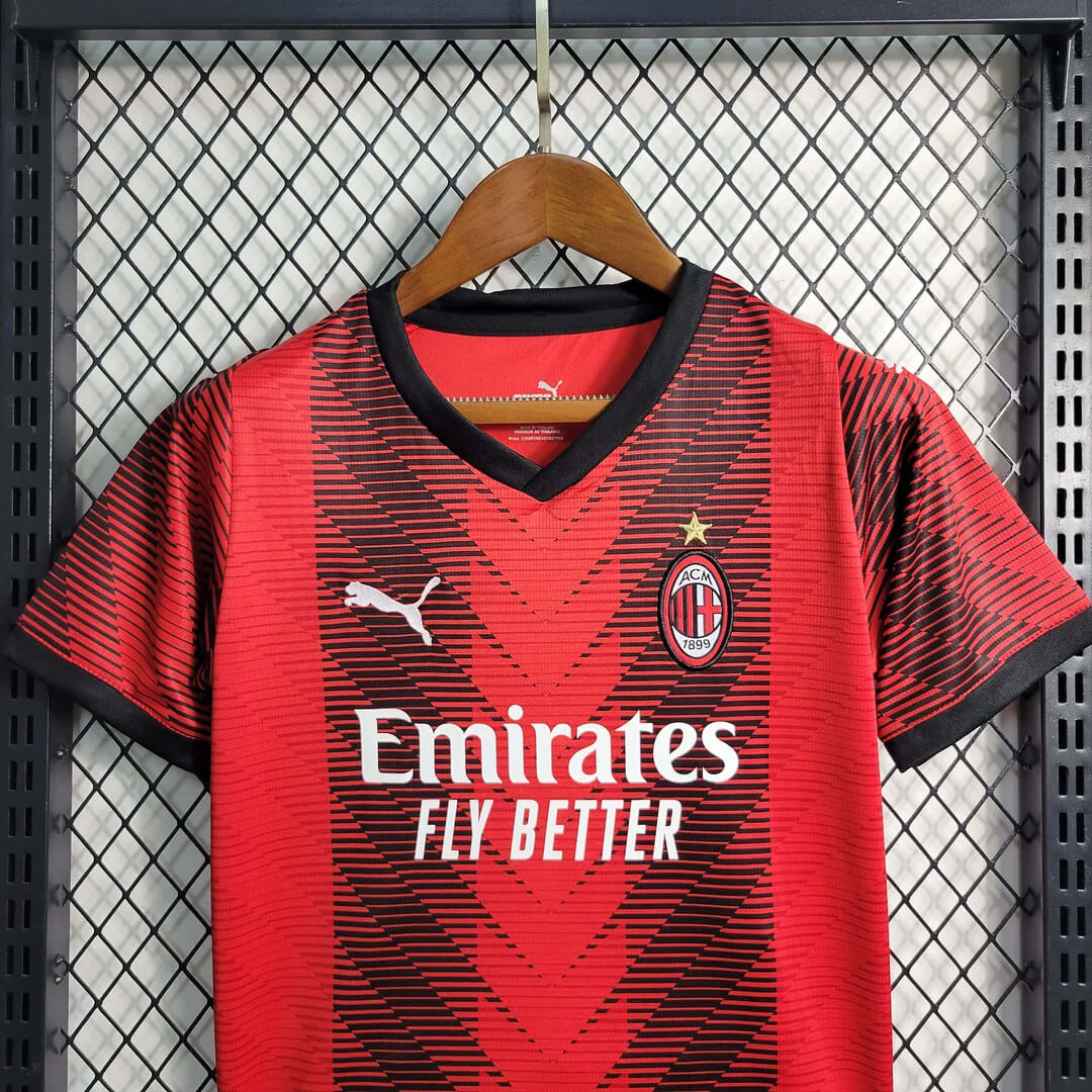 2023/2024 Kids Size AC Milan Soccer Jersey Home 1:1 Thai Quality