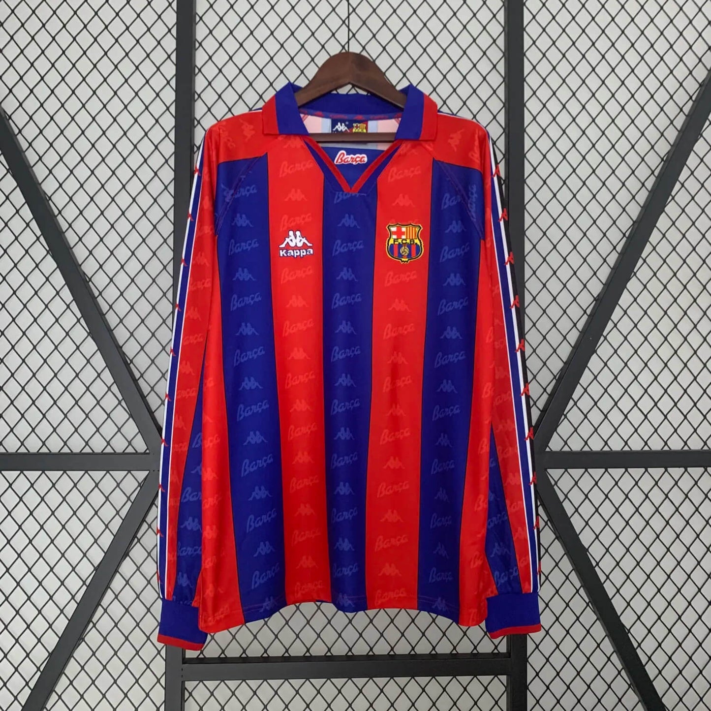 1996/1997 Retro Long Sleeves Barcelona Home Football Shirt 1:1 Thai Quality